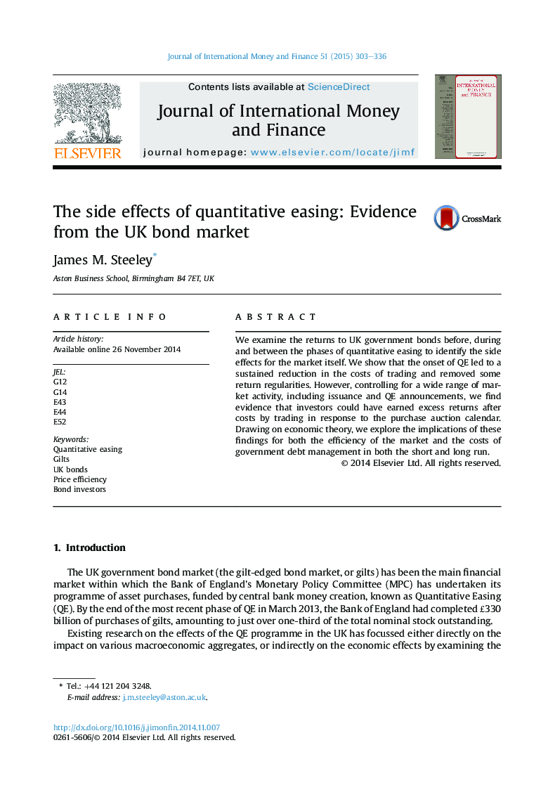 The side effects of quantitative easing: Evidence from the UK bond market