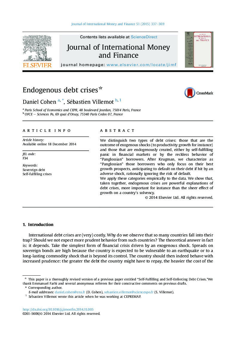 Endogenous debt crises 