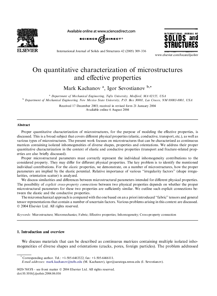 On quantitative characterization of microstructures and effective properties