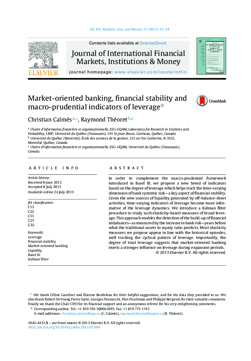 Market-oriented banking, financial stability and macro-prudential indicators of leverage 