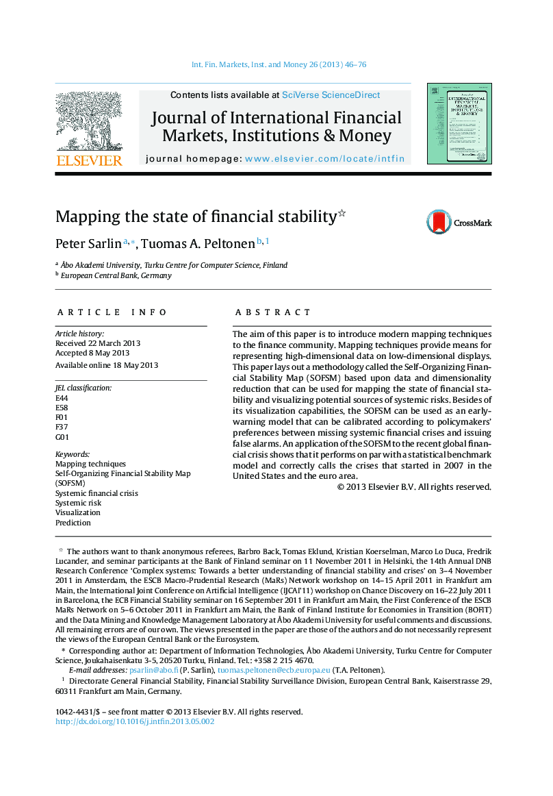 Mapping the state of financial stability