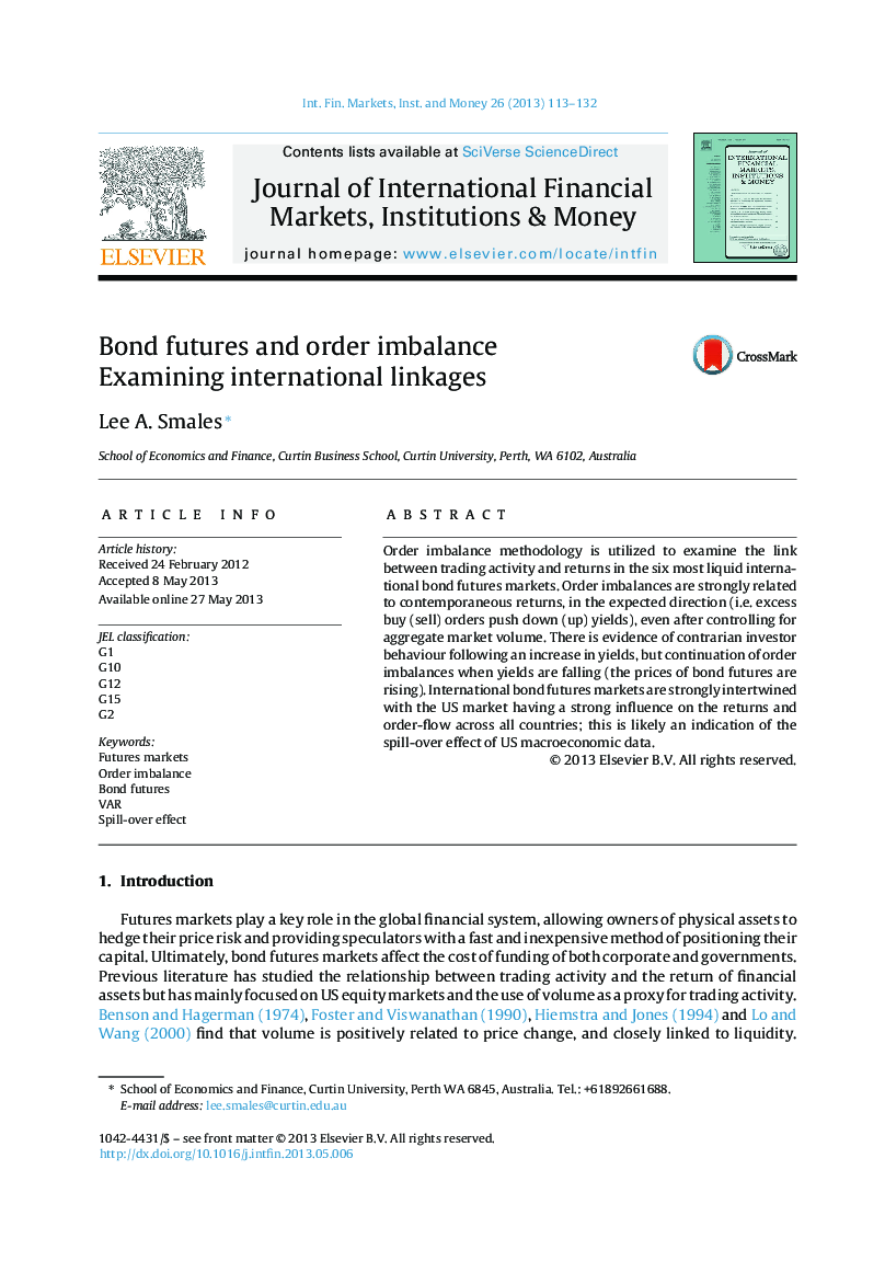 Bond futures and order imbalance: Examining international linkages