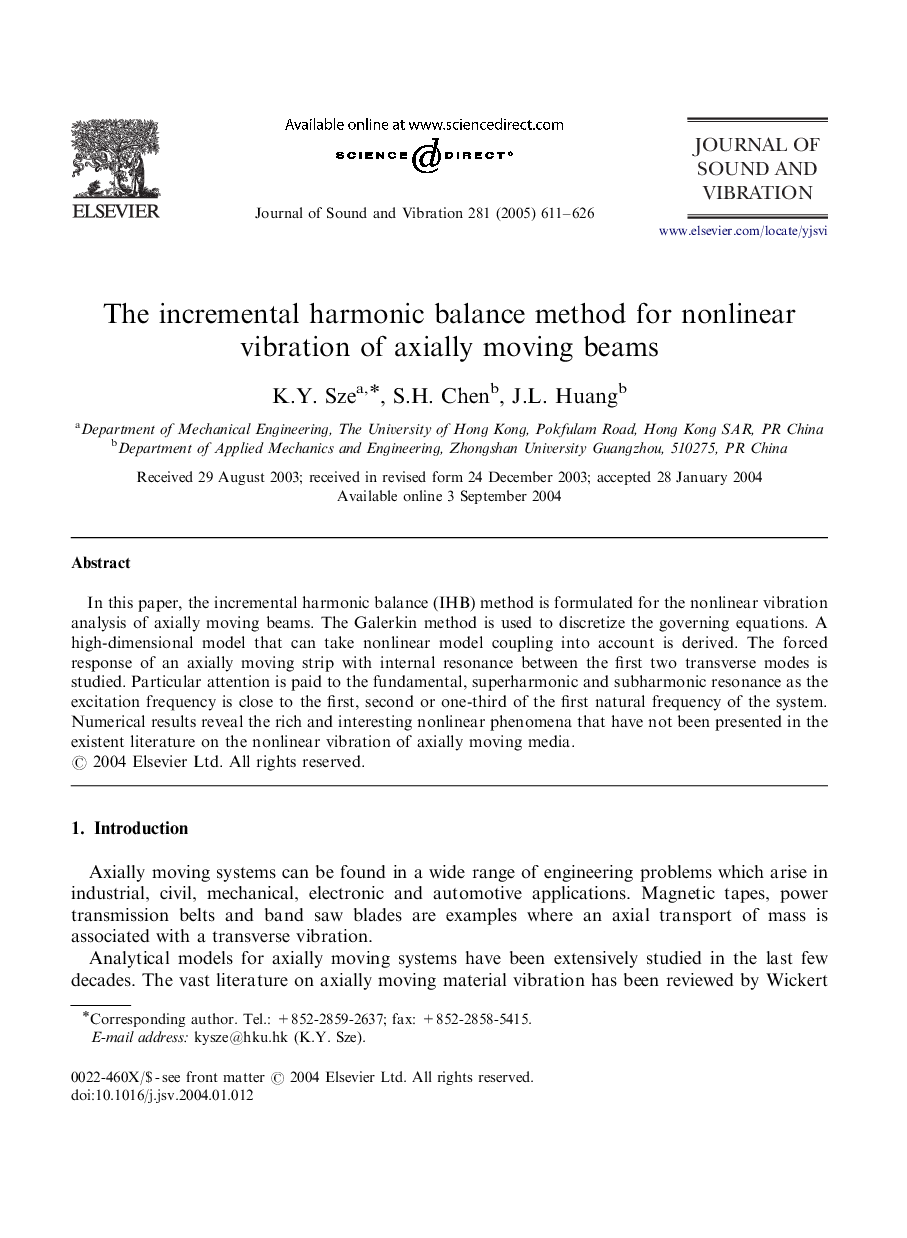 The incremental harmonic balance method for nonlinear vibration of axially moving beams