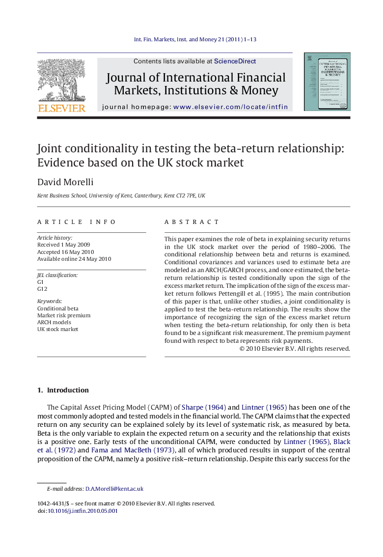 Joint conditionality in testing the beta-return relationship: Evidence based on the UK stock market