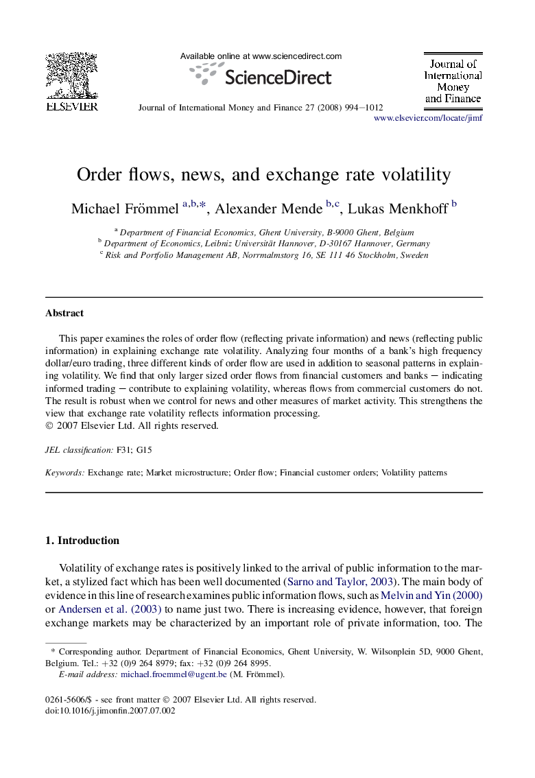 Order flows, news, and exchange rate volatility