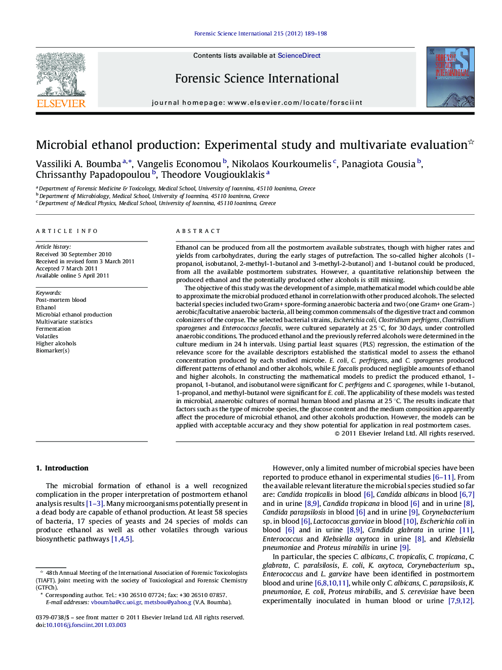 Microbial ethanol production: Experimental study and multivariate evaluation 
