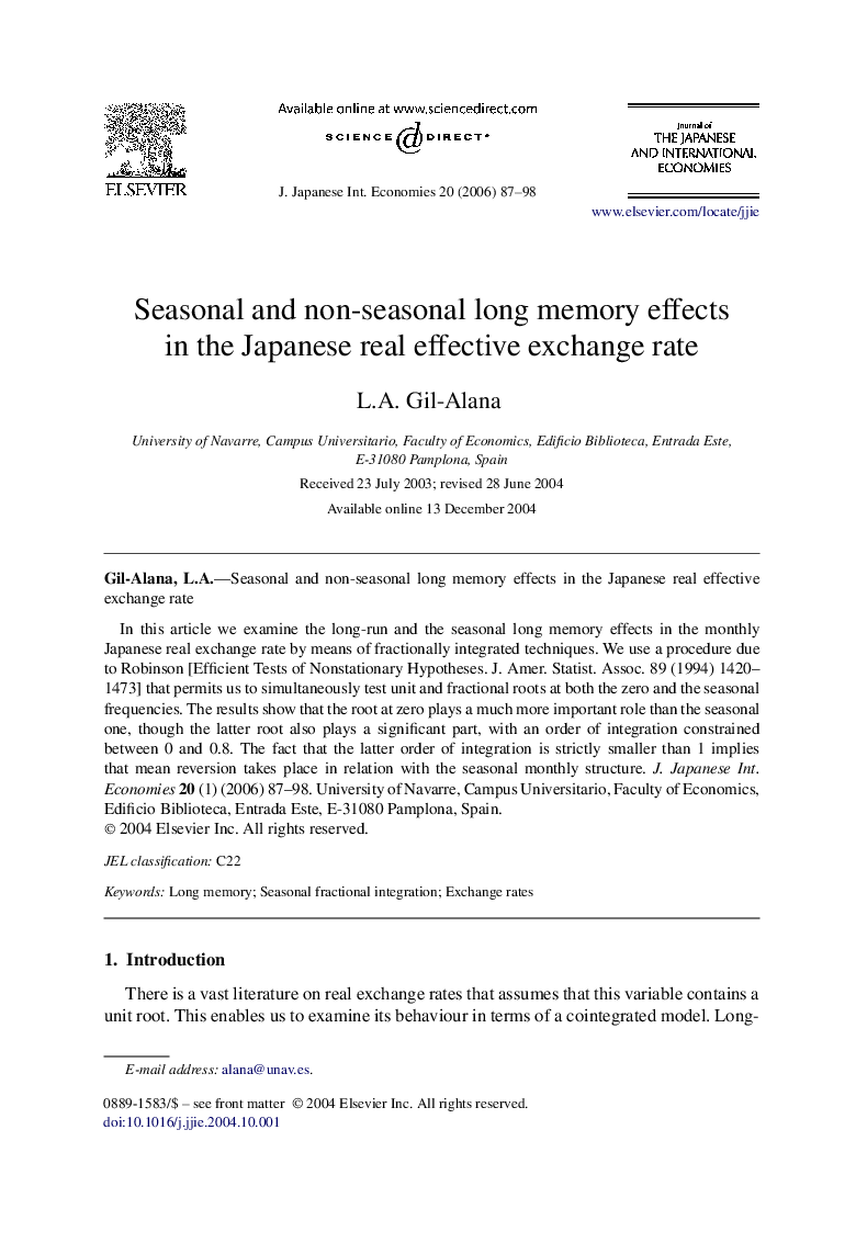 Seasonal and non-seasonal long memory effects in the Japanese real effective exchange rate