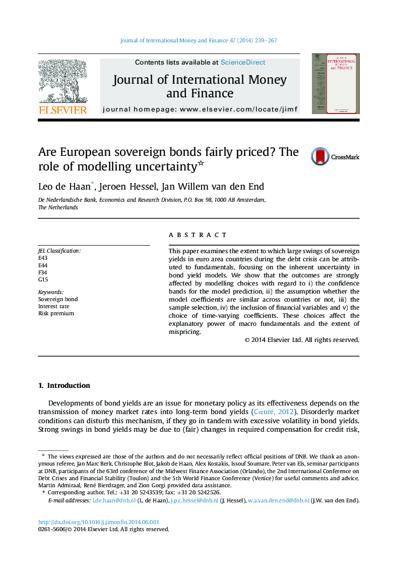 Are European sovereign bonds fairly priced? The role of modelling uncertainty