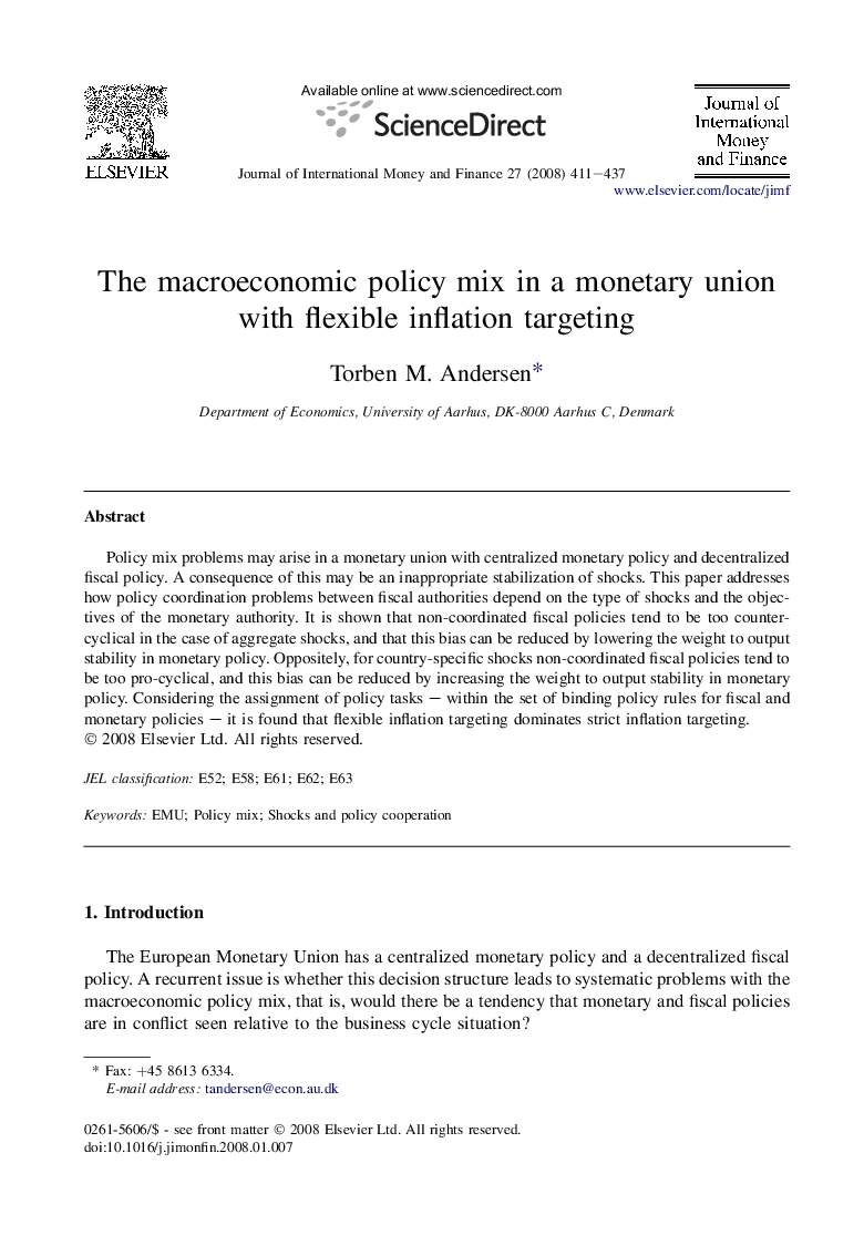 The macroeconomic policy mix in a monetary union with flexible inflation targeting