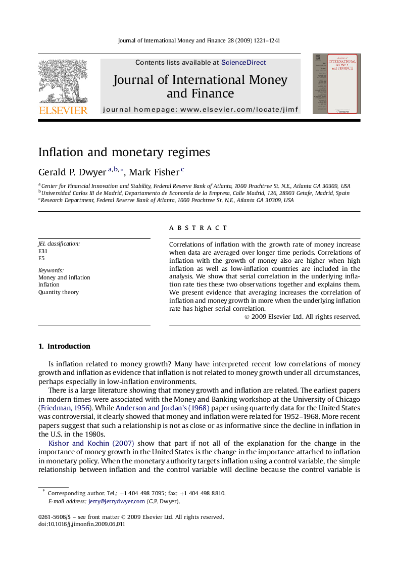 Inflation and monetary regimes