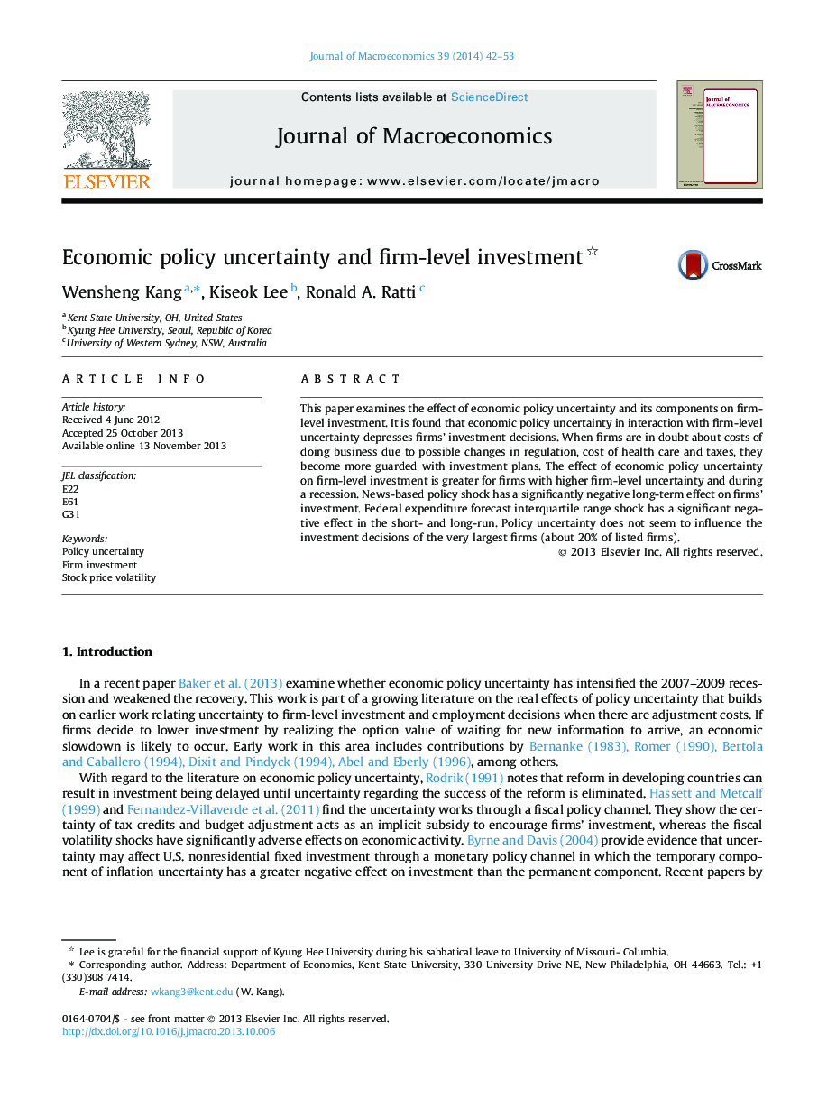 Economic policy uncertainty and firm-level investment 