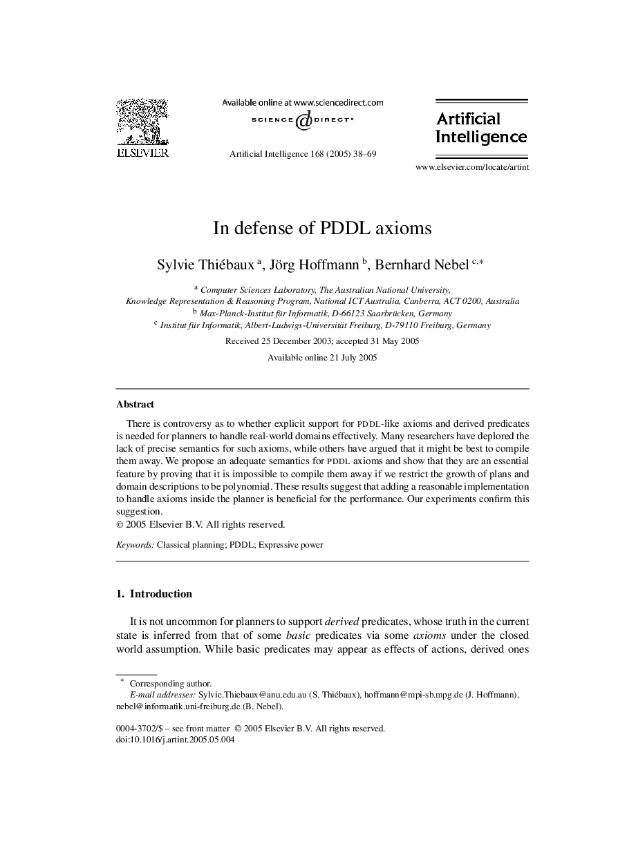 In defense of PDDL axioms