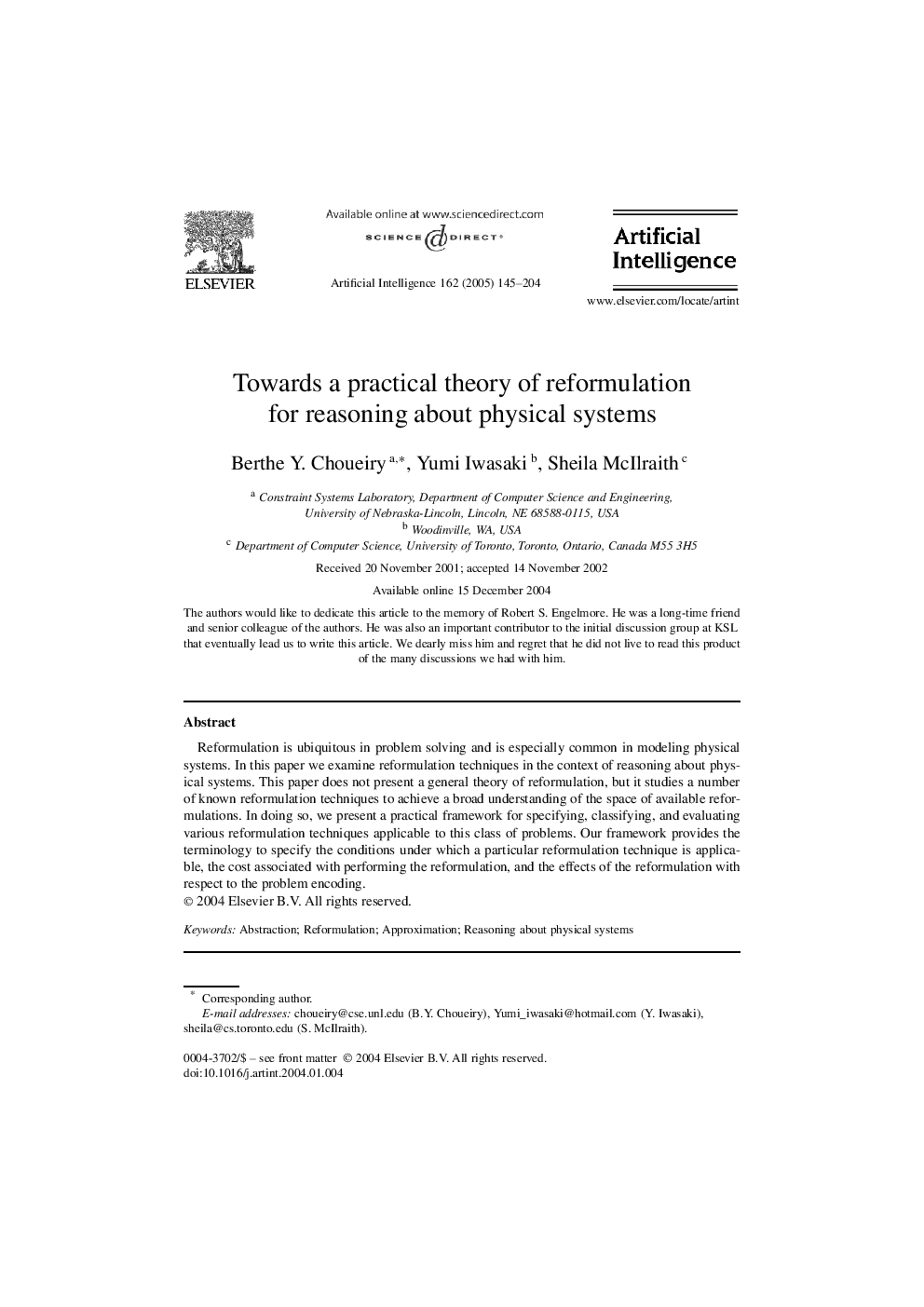 Towards a practical theory of reformulation for reasoning about physical systems