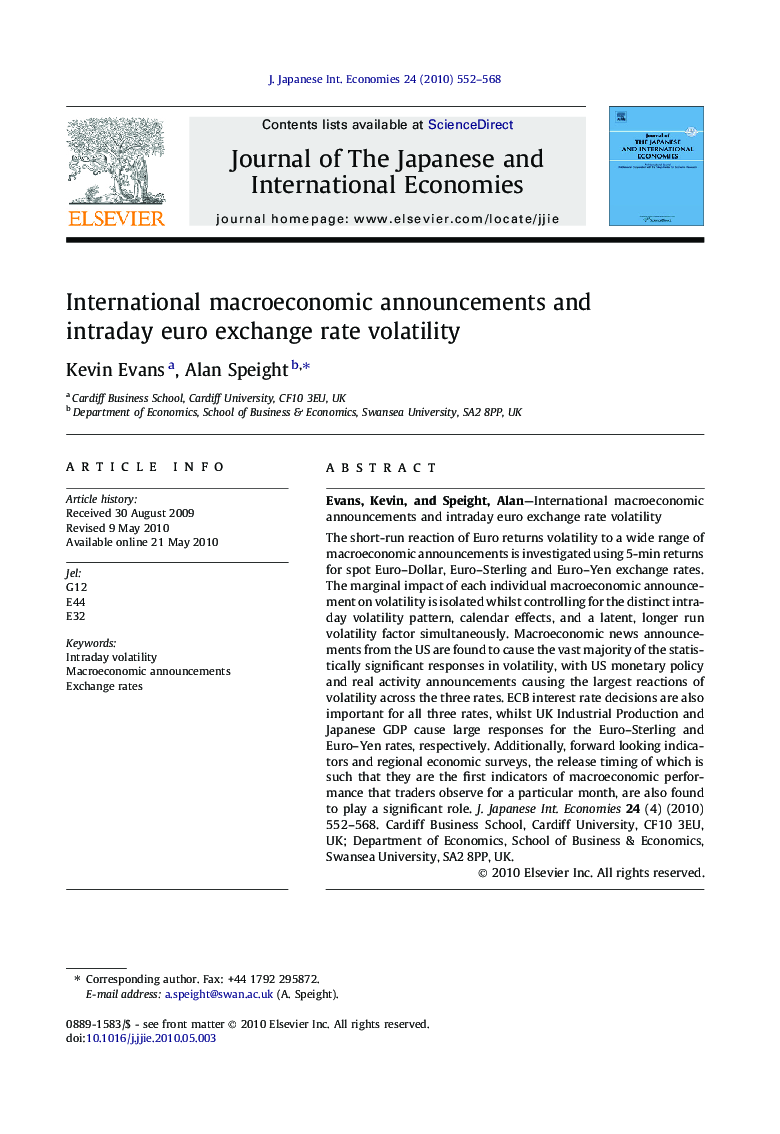 International macroeconomic announcements and intraday euro exchange rate volatility