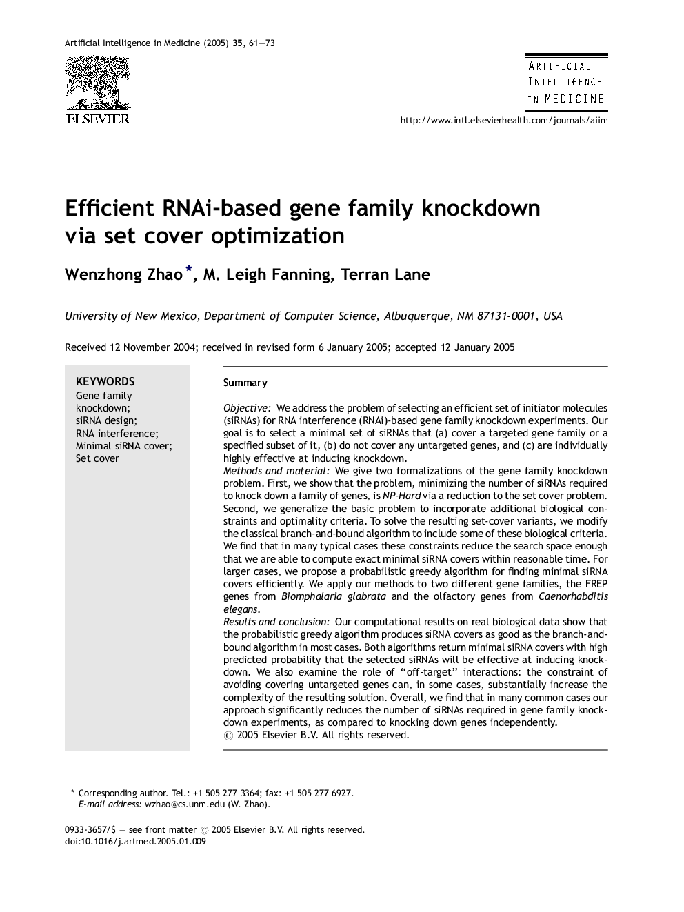 Efficient RNAi-based gene family knockdown via set cover optimization