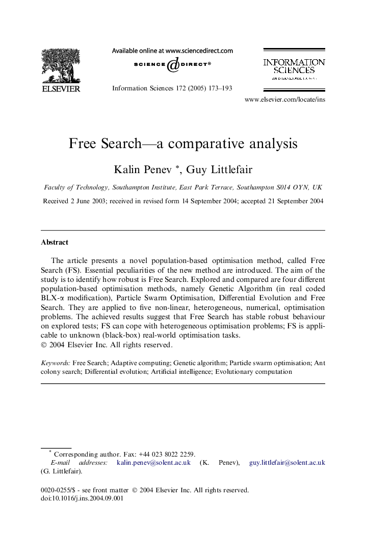 Free Search-a comparative analysis