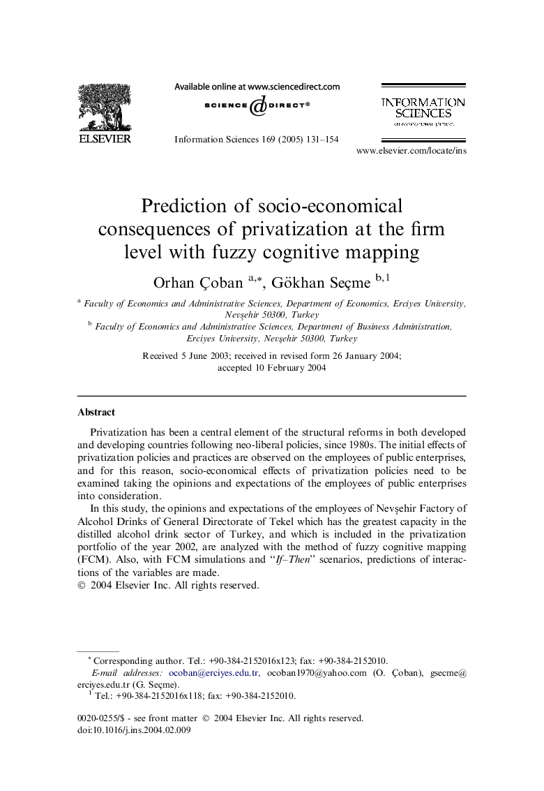 Prediction of socio-economical consequences of privatization at the firm level with fuzzy cognitive mapping