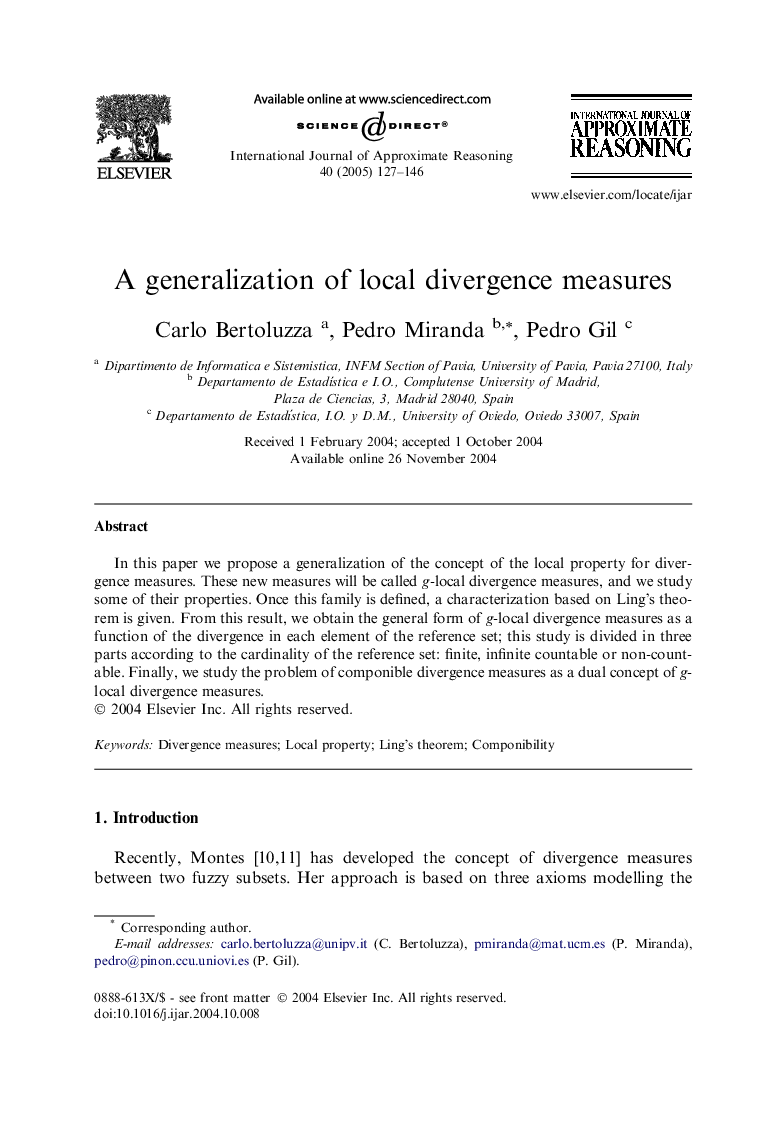 A generalization of local divergence measures