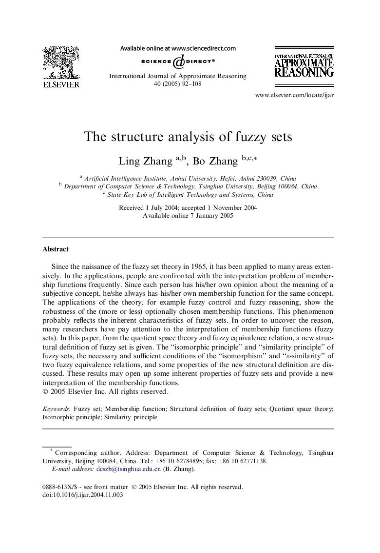 The structure analysis of fuzzy sets