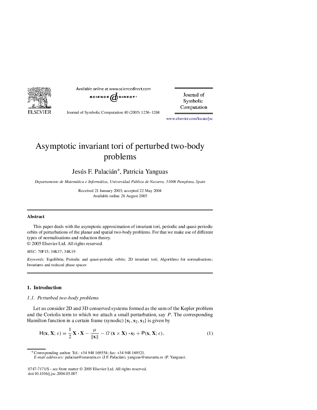 Asymptotic invariant tori of perturbed two-body problems