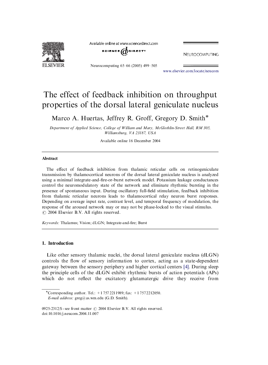 The effect of feedback inhibition on throughput properties of the dorsal lateral geniculate nucleus