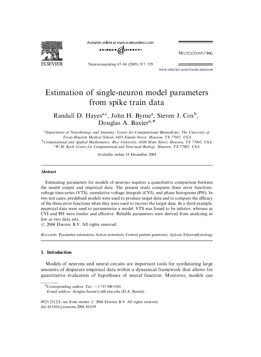 Estimation of single-neuron model parameters from spike train data