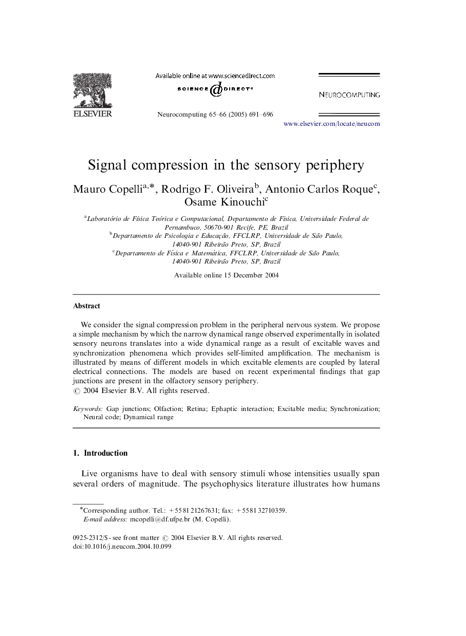 Signal compression in the sensory periphery