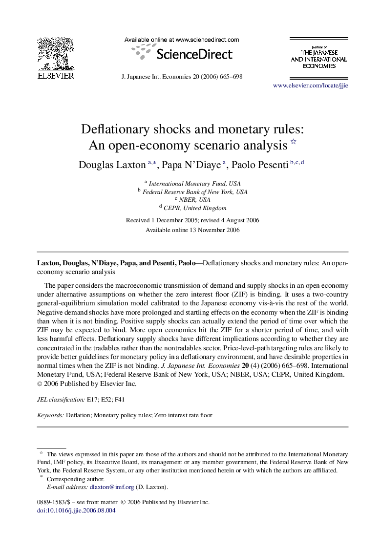 Deflationary shocks and monetary rules: An open-economy scenario analysis