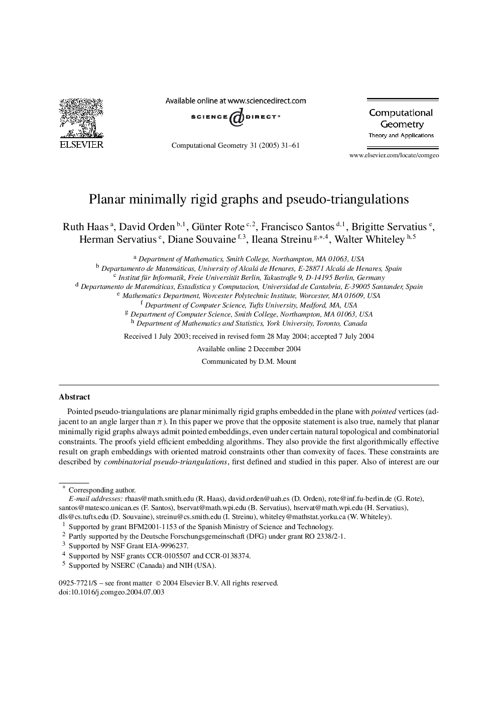 Planar minimally rigid graphs and pseudo-triangulations