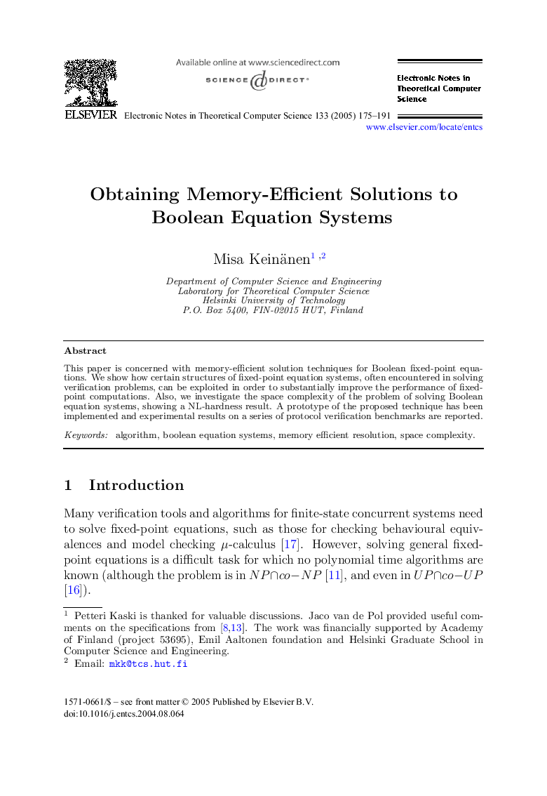 Obtaining Memory-Efficient Solutions to Boolean Equation Systems