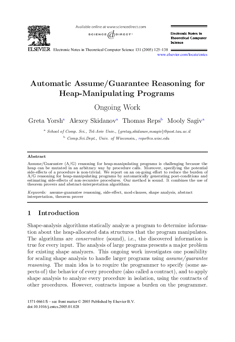 Automatic Assume/Guarantee Reasoning for Heap-Manipulating Programs