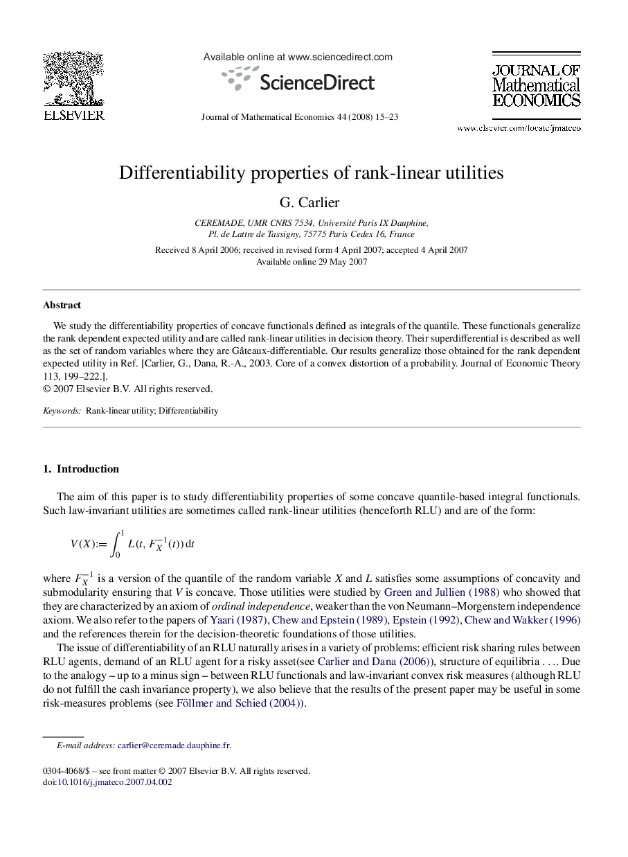 Differentiability properties of rank-linear utilities