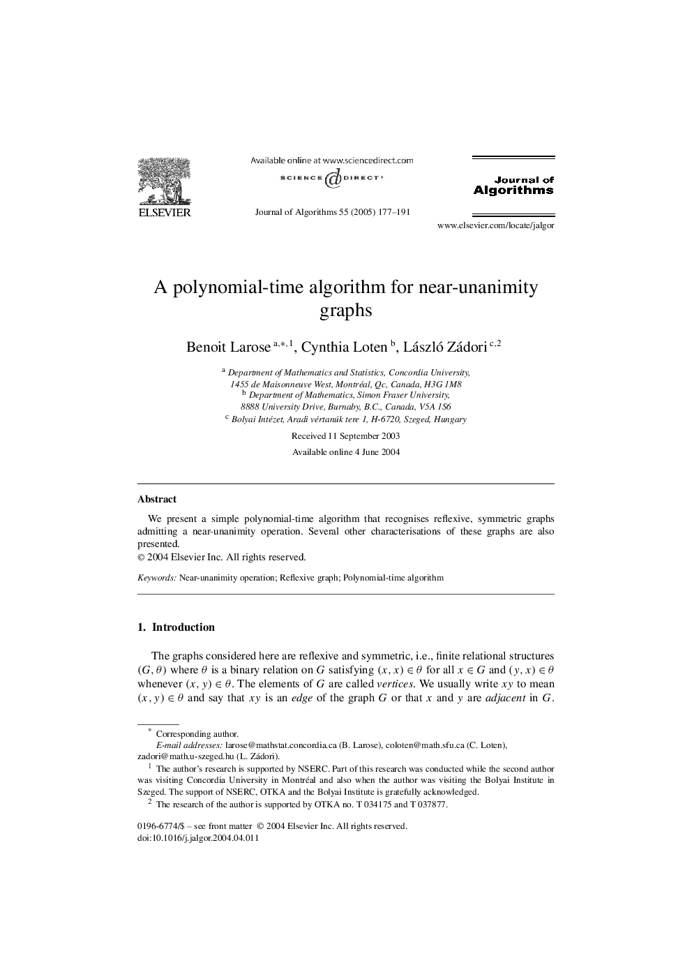 A polynomial-time algorithm for near-unanimity graphs