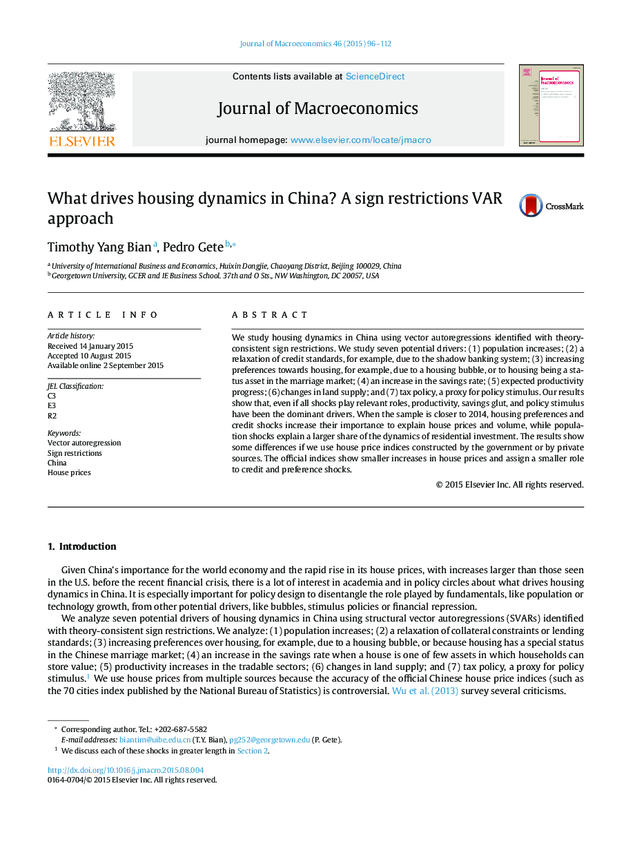 What drives housing dynamics in China? A sign restrictions VAR approach