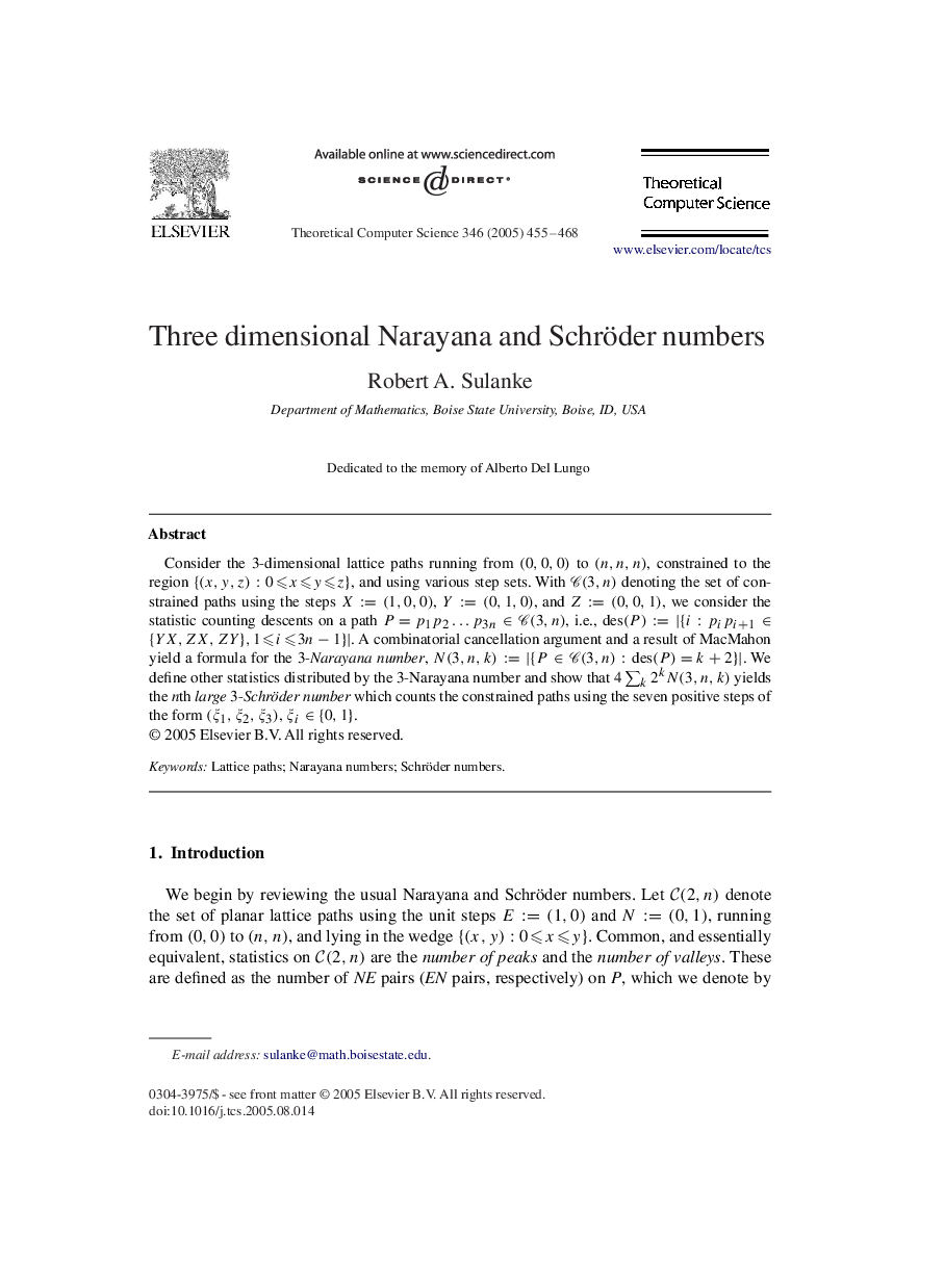 Three dimensional Narayana and Schröder numbers