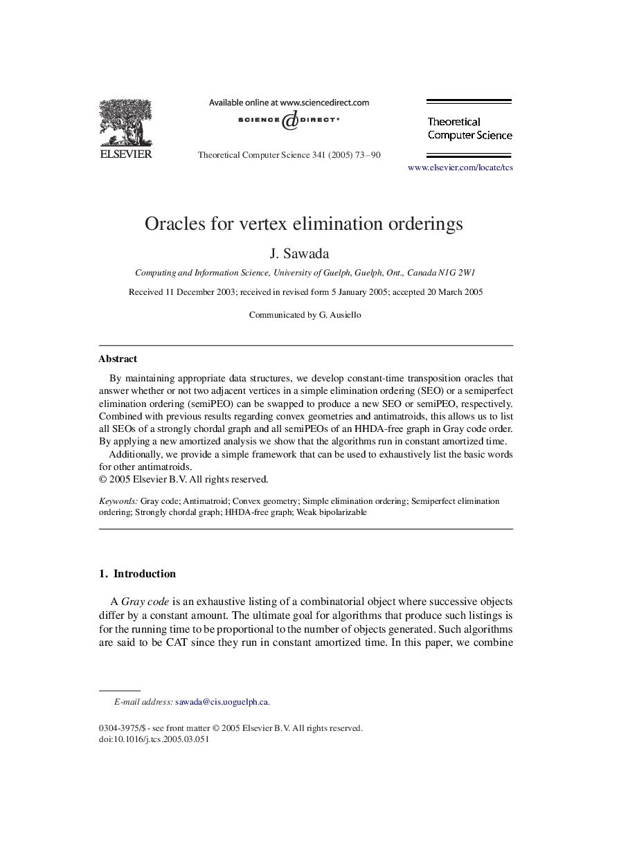 Oracles for vertex elimination orderings
