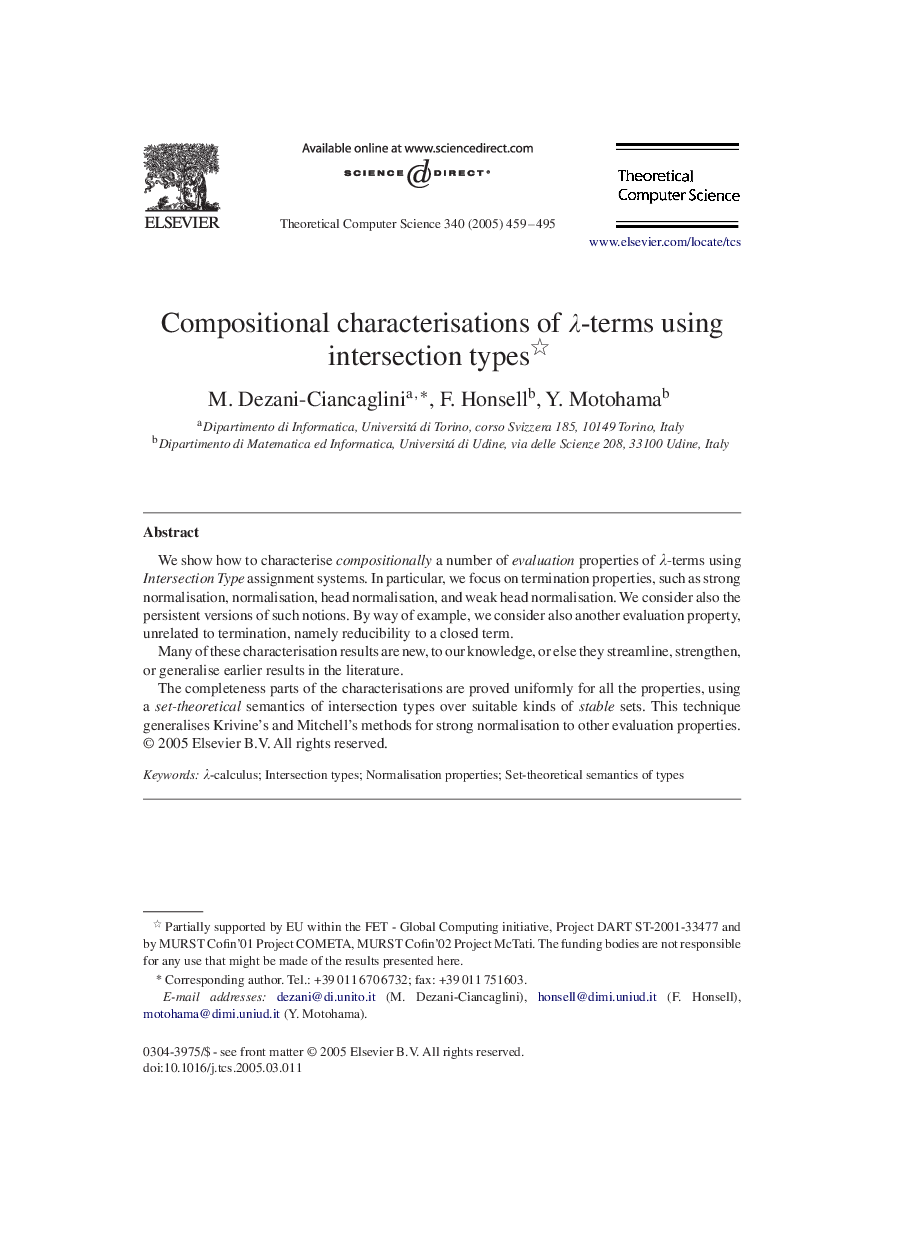 Compositional characterisations of Î»-terms using intersection types