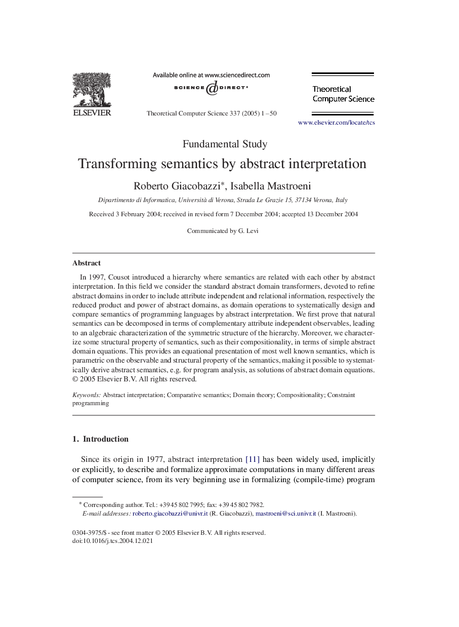 Transforming semantics by abstract interpretation