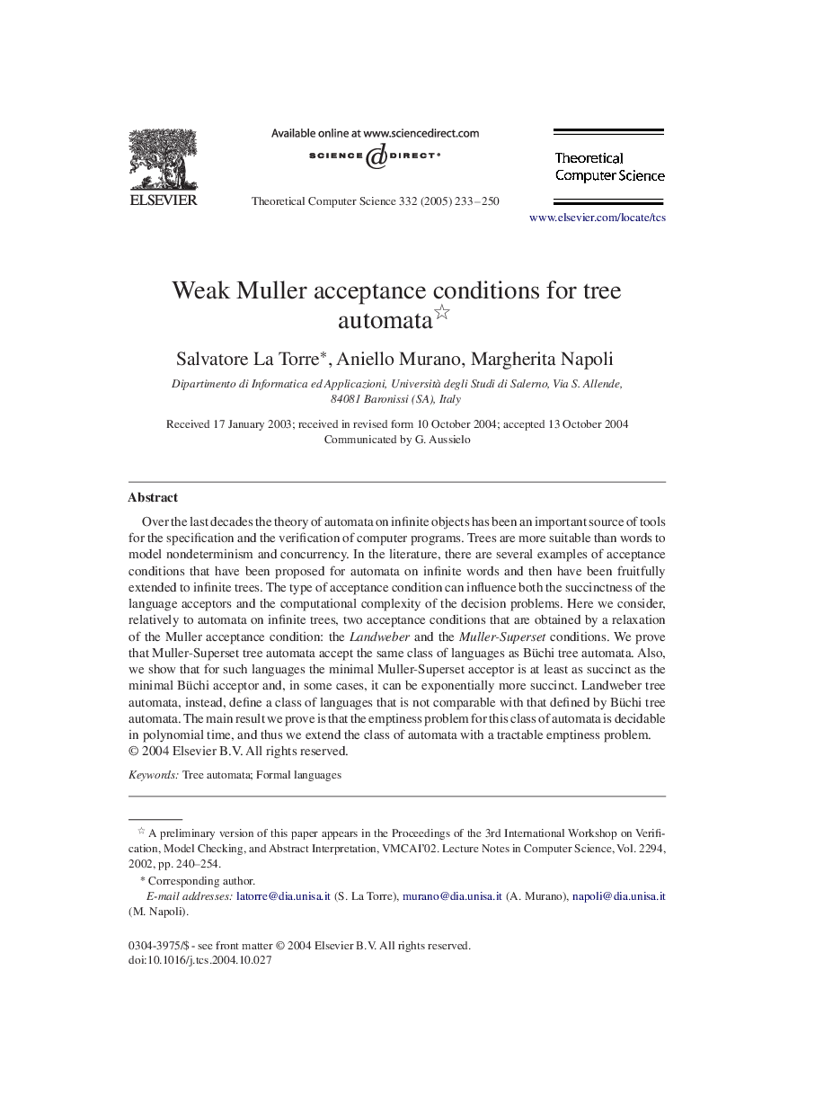 Weak Muller acceptance conditions for tree automata