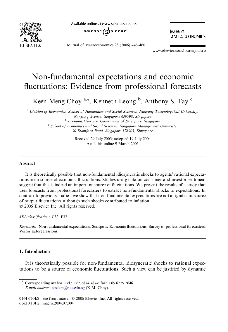 Non-fundamental expectations and economic fluctuations: Evidence from professional forecasts