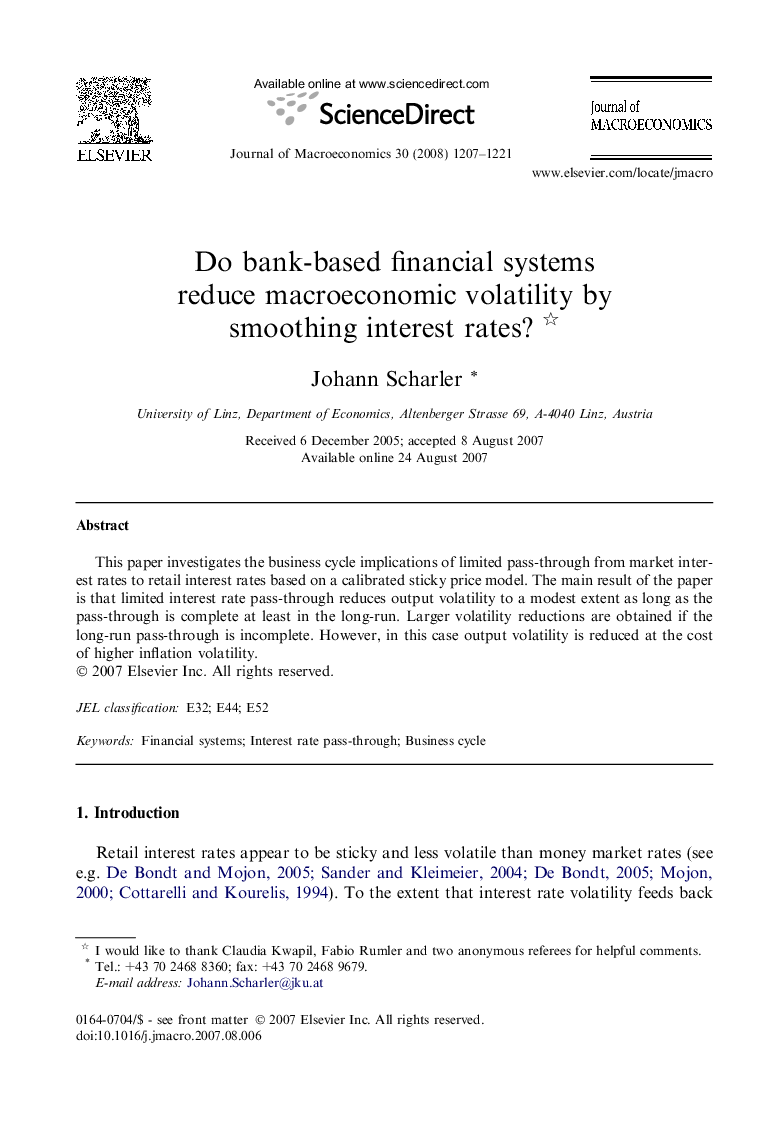 Do bank-based financial systems reduce macroeconomic volatility by smoothing interest rates?