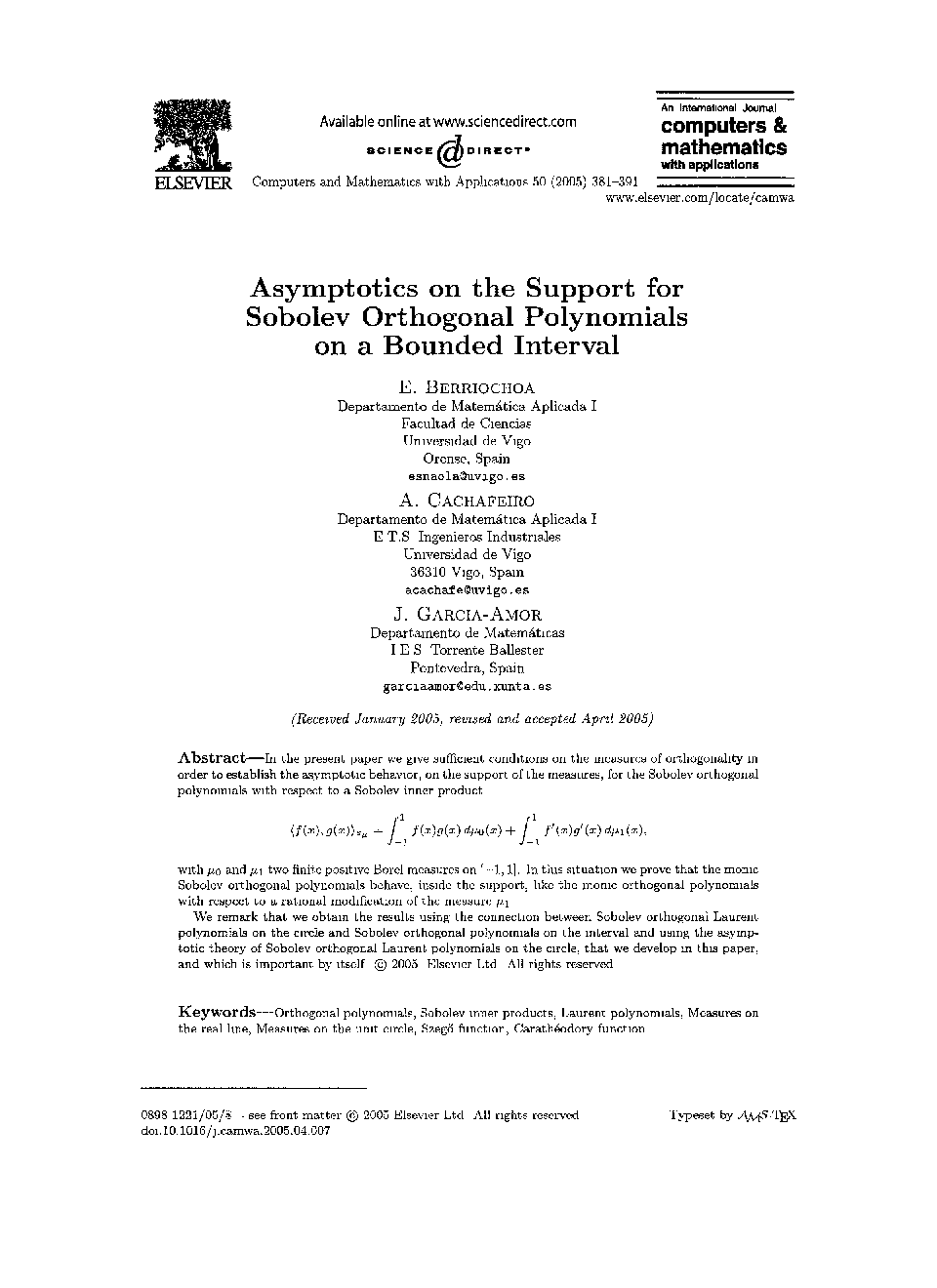 Asymptotics on the support for sobolev orthogonal polynomials on a bounded interval