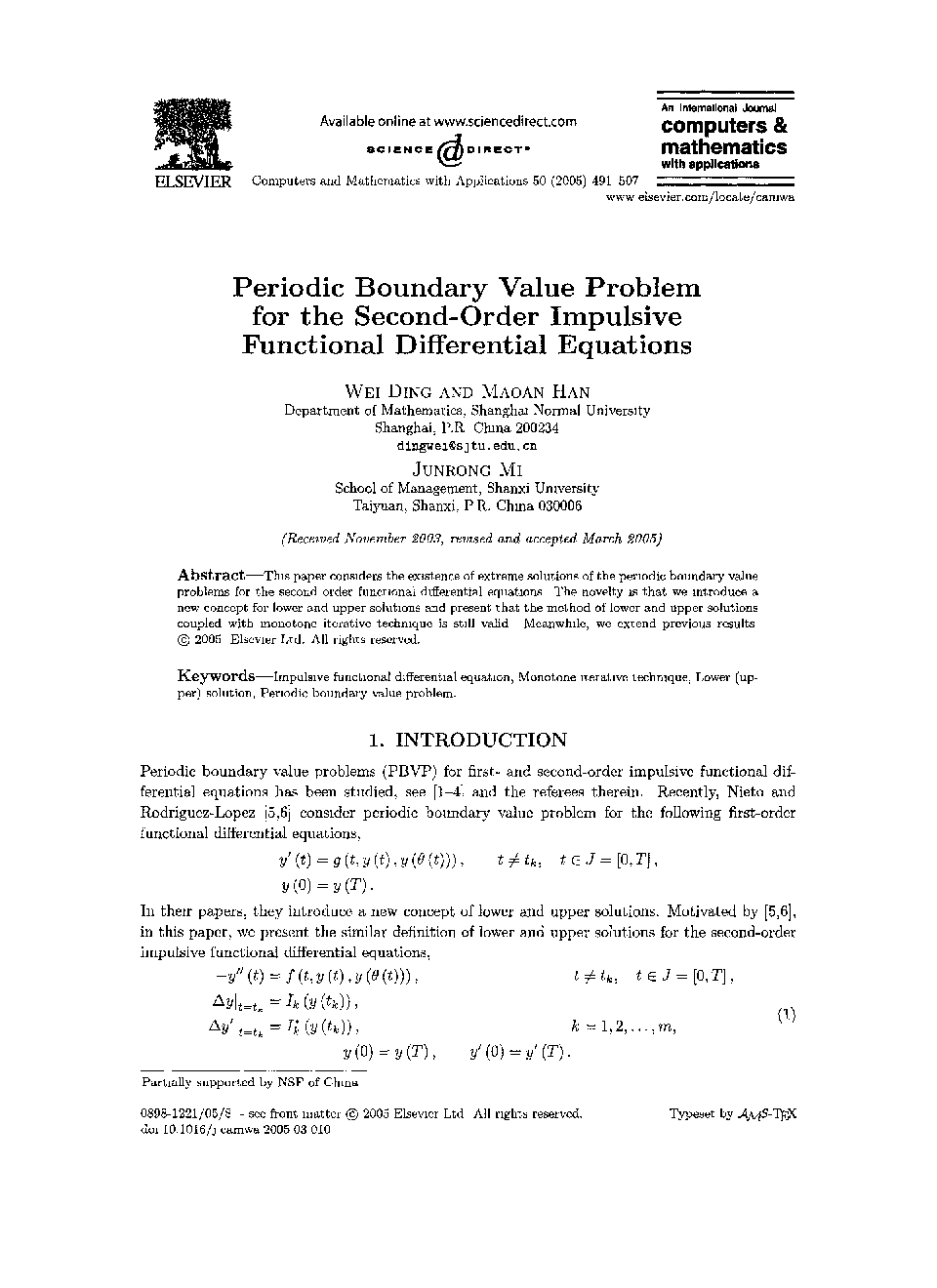 Periodic boundary value problem for the second-order impulsive functional differential equations