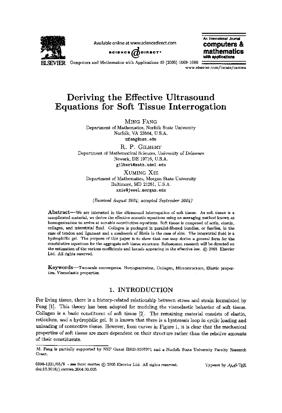 Deriving the effective ultrasound equations for soft tissue interrogation