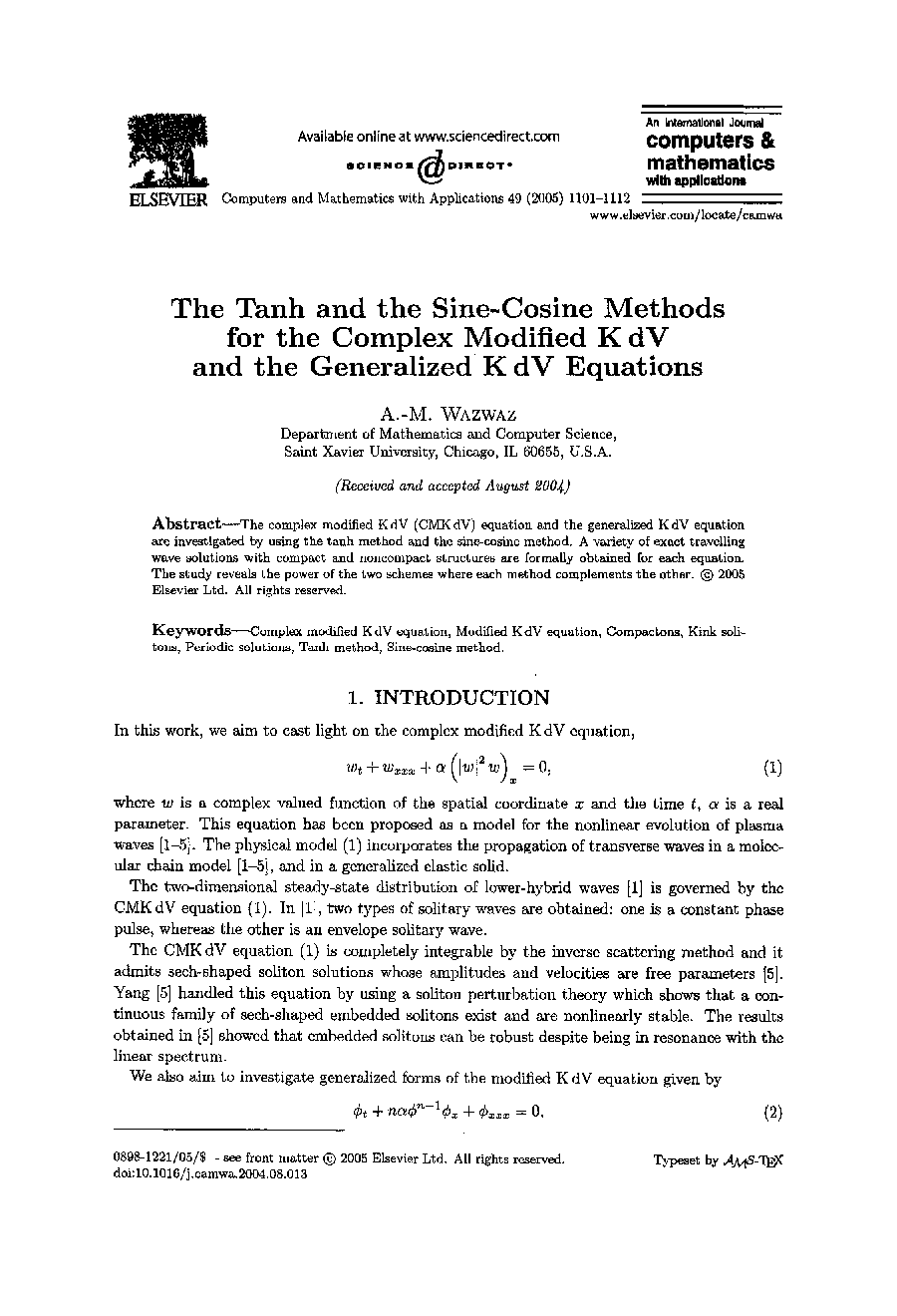 The tanh and the sine-cosine methods for the complex modified K dV and the generalized K dV equations