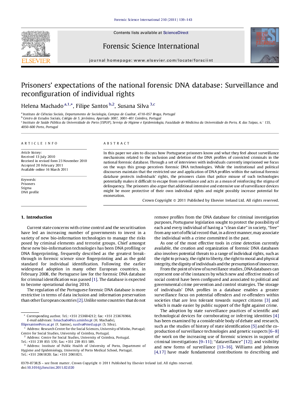 Prisoners’ expectations of the national forensic DNA database: Surveillance and reconfiguration of individual rights