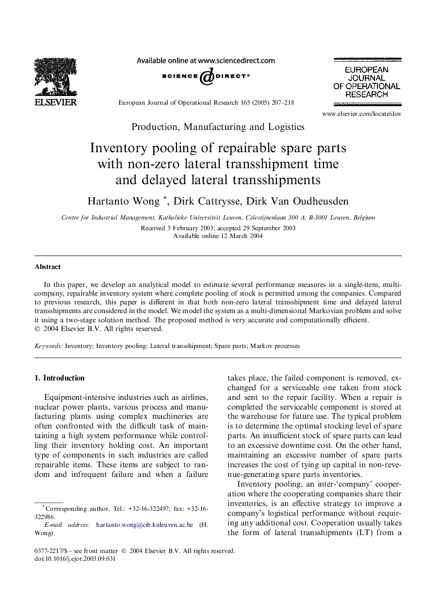 Inventory pooling of repairable spare parts with non-zero lateral transshipment time and delayed lateral transshipments