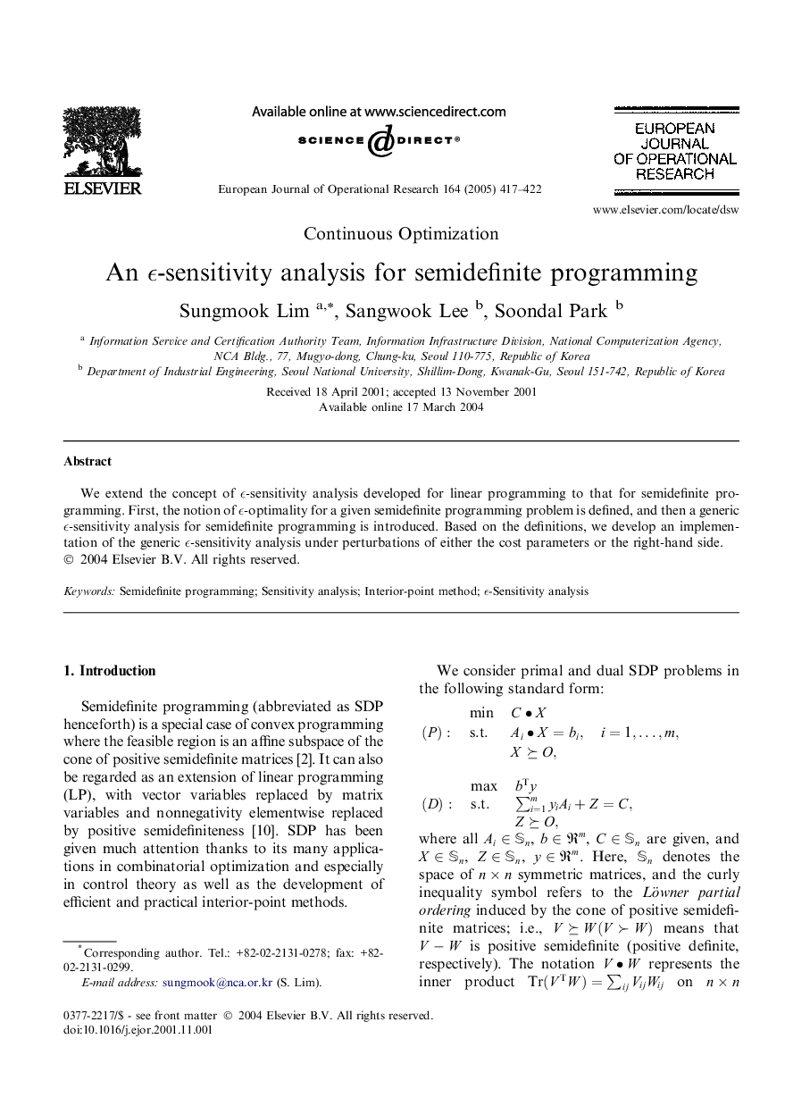 An Ïµ-sensitivity analysis for semidefinite programming