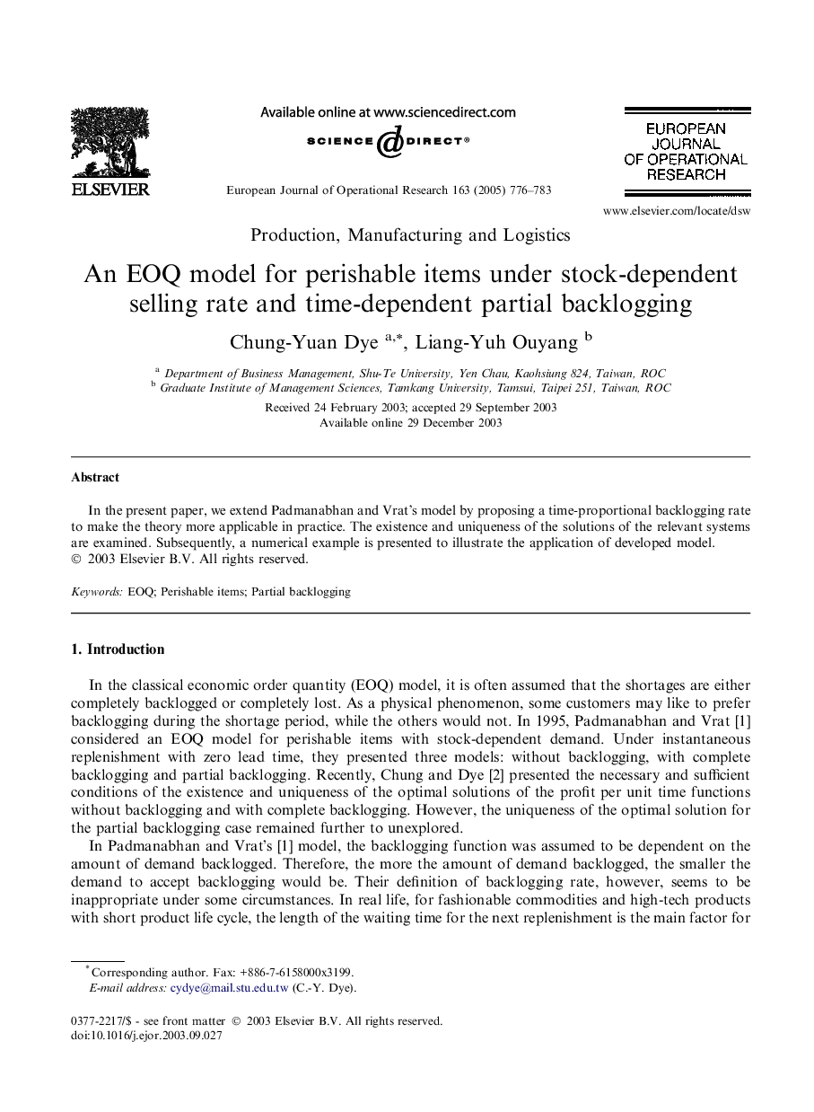 An EOQ model for perishable items under stock-dependent selling rate and time-dependent partial backlogging