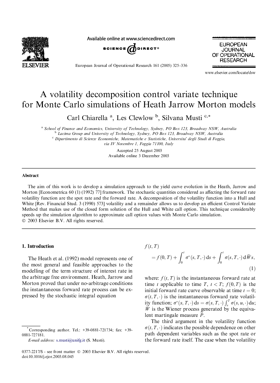A volatility decomposition control variate technique for Monte Carlo simulations of Heath Jarrow Morton models
